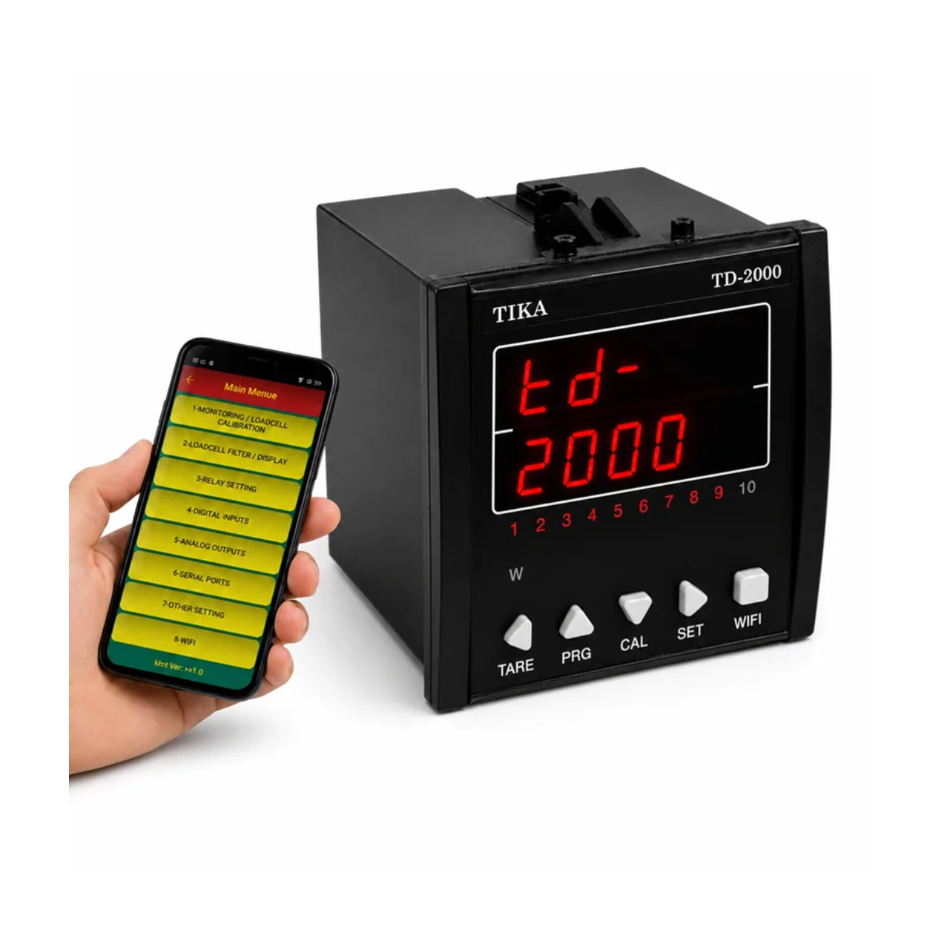 نمایشگر وزن TD-2000-wبا ارتباط WIFI و با دو پورت(مستر/اسلیو)
