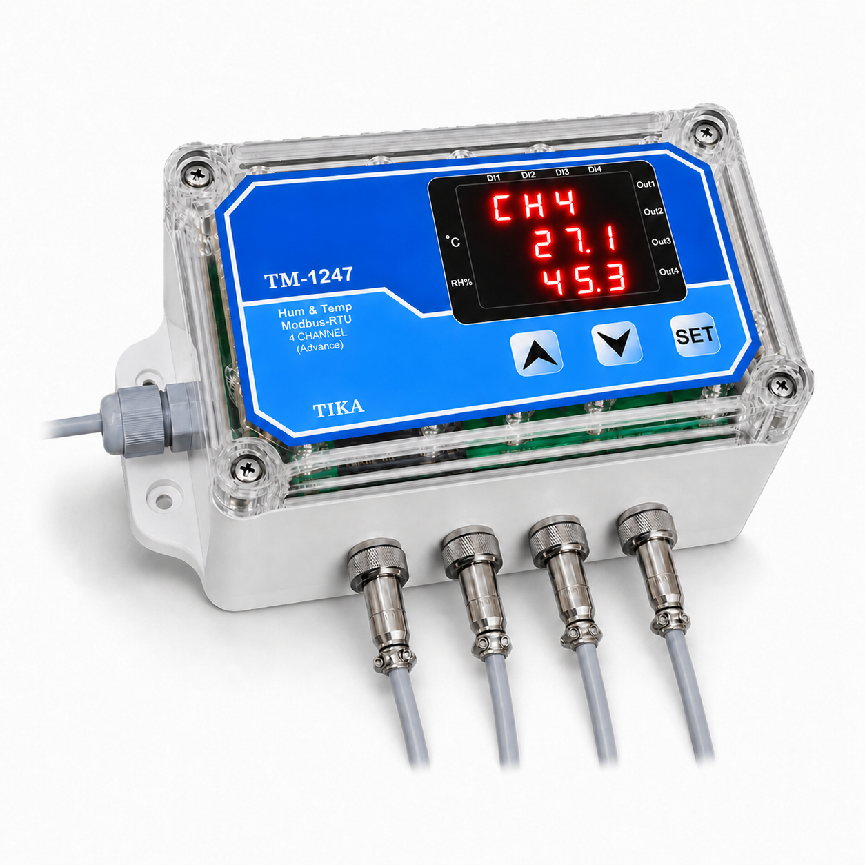 ترانسمیتر 4 کاناله پیشرفته رطوبت و دما TM-1247