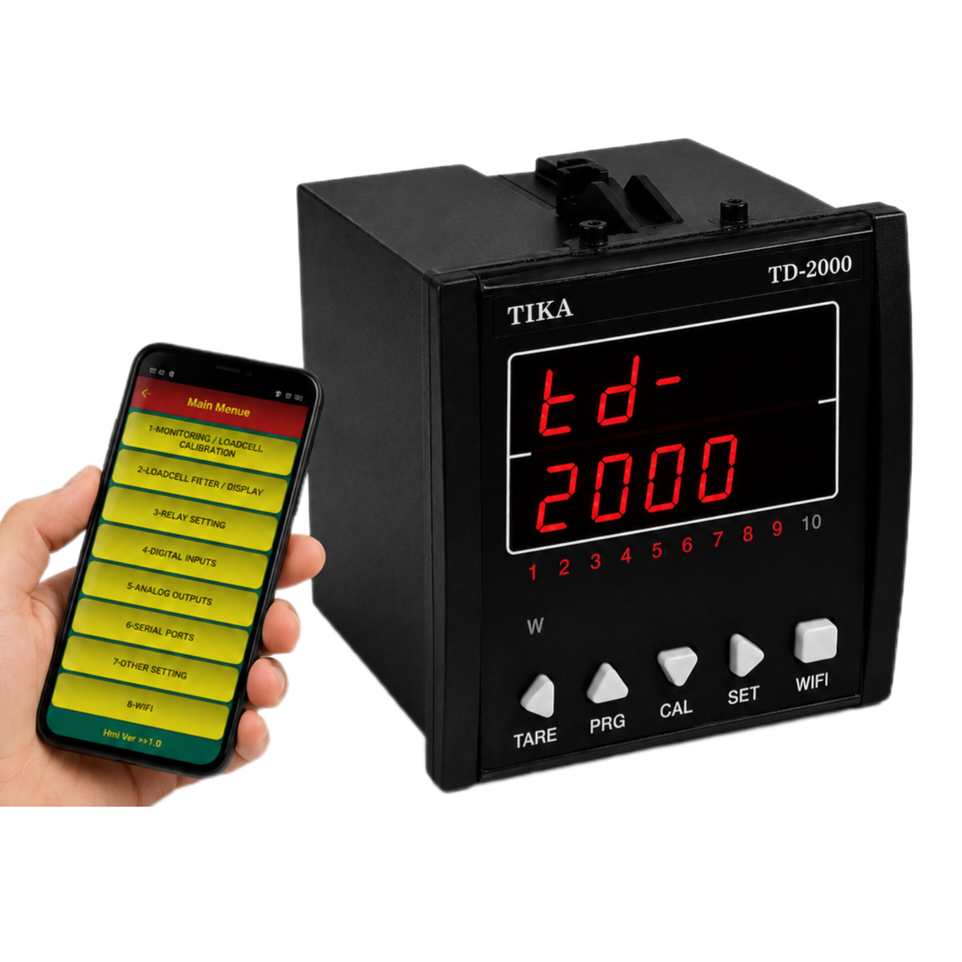 نمایشگر وزن TD-2000-wبا ارتباط WIFI و با دو پورت(مستر/اسلیو)