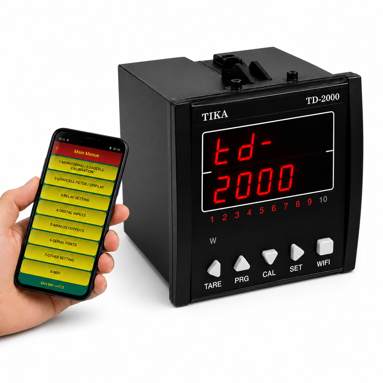 نمایشگر وزن TD-2000-wبا ارتباط WIFI و با دو پورت(مستر/اسلیو)
